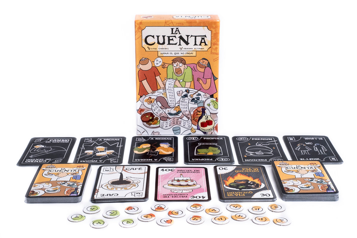 Cartas y dinero de La Cuenta preparados para jugar